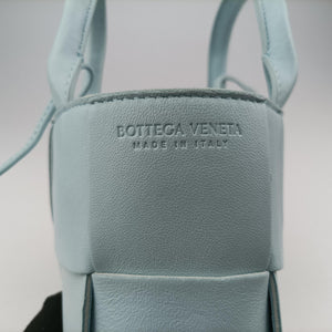 Pre-owned Bottega Veneta THE ARCO Tote Blue lambskin  shoulderbag | stylenewstar