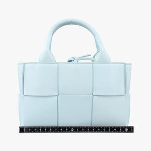Pre-owned Bottega Veneta THE ARCO Tote Blue lambskin  shoulderbag | stylenewstar