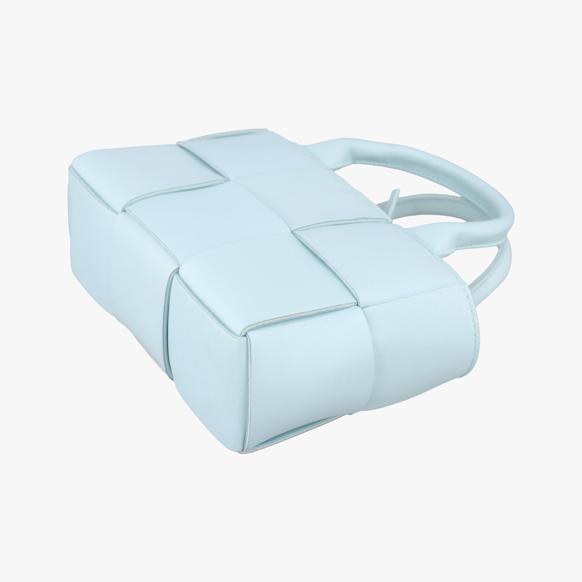Pre-owned Bottega Veneta THE ARCO Tote Blue lambskin  shoulderbag | stylenewstar