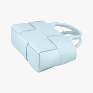Pre-owned Bottega Veneta THE ARCO Tote Blue lambskin  shoulderbag | stylenewstar