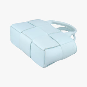 Pre-owned Bottega Veneta THE ARCO Tote Blue lambskin  shoulderbag | stylenewstar