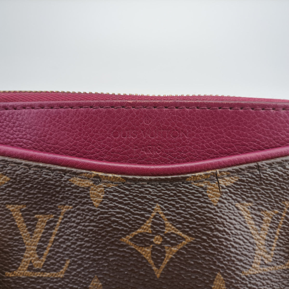 Pre-owned Louis Vuitton PALLAS brown×Bordeaux Monogram Canvas×calf leather M40906 shoulderbag | stylenewstar