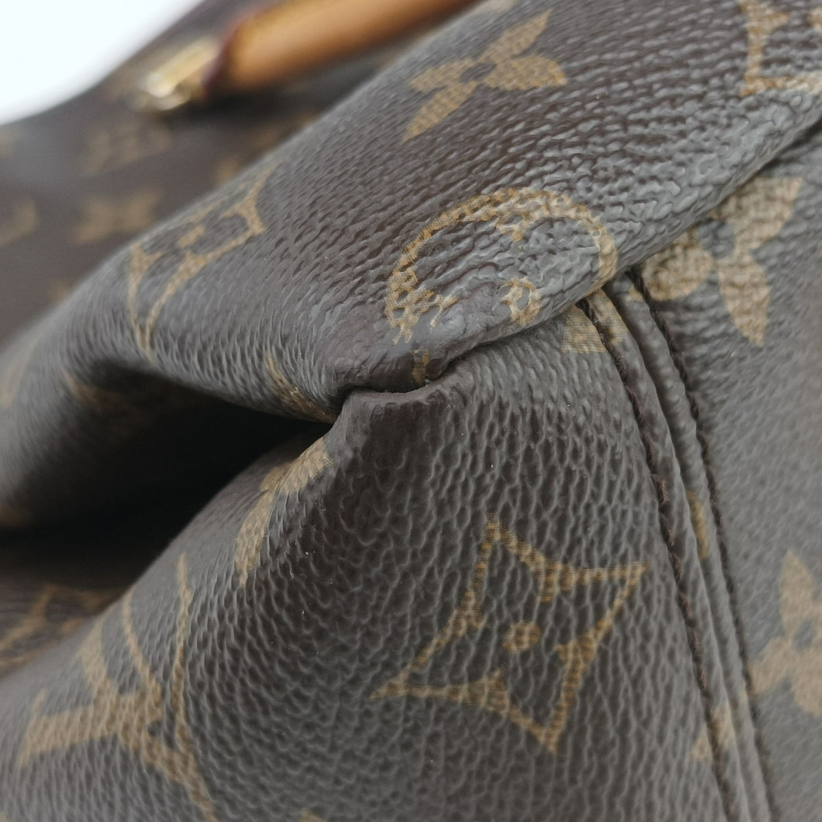 Pre-owned Louis Vuitton PALLAS brown×Bordeaux Monogram Canvas×calf leather M40906 shoulderbag | stylenewstar