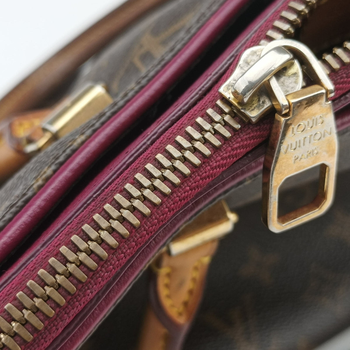 Pre-owned Louis Vuitton PALLAS brown×Bordeaux Monogram Canvas×calf leather M40906 shoulderbag | stylenewstar