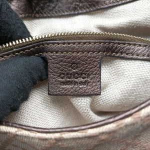 Pre-owned Gucci New Jackie Beige×Brown canvas×leather 246907 shoulderbag | stylenewstar