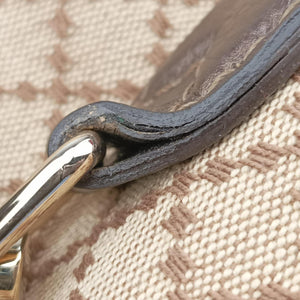 Pre-owned Gucci New Jackie Beige×Brown canvas×leather 246907 shoulderbag | stylenewstar
