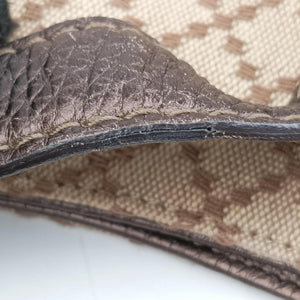 Pre-owned Gucci New Jackie Beige×Brown canvas×leather 246907 shoulderbag | stylenewstar