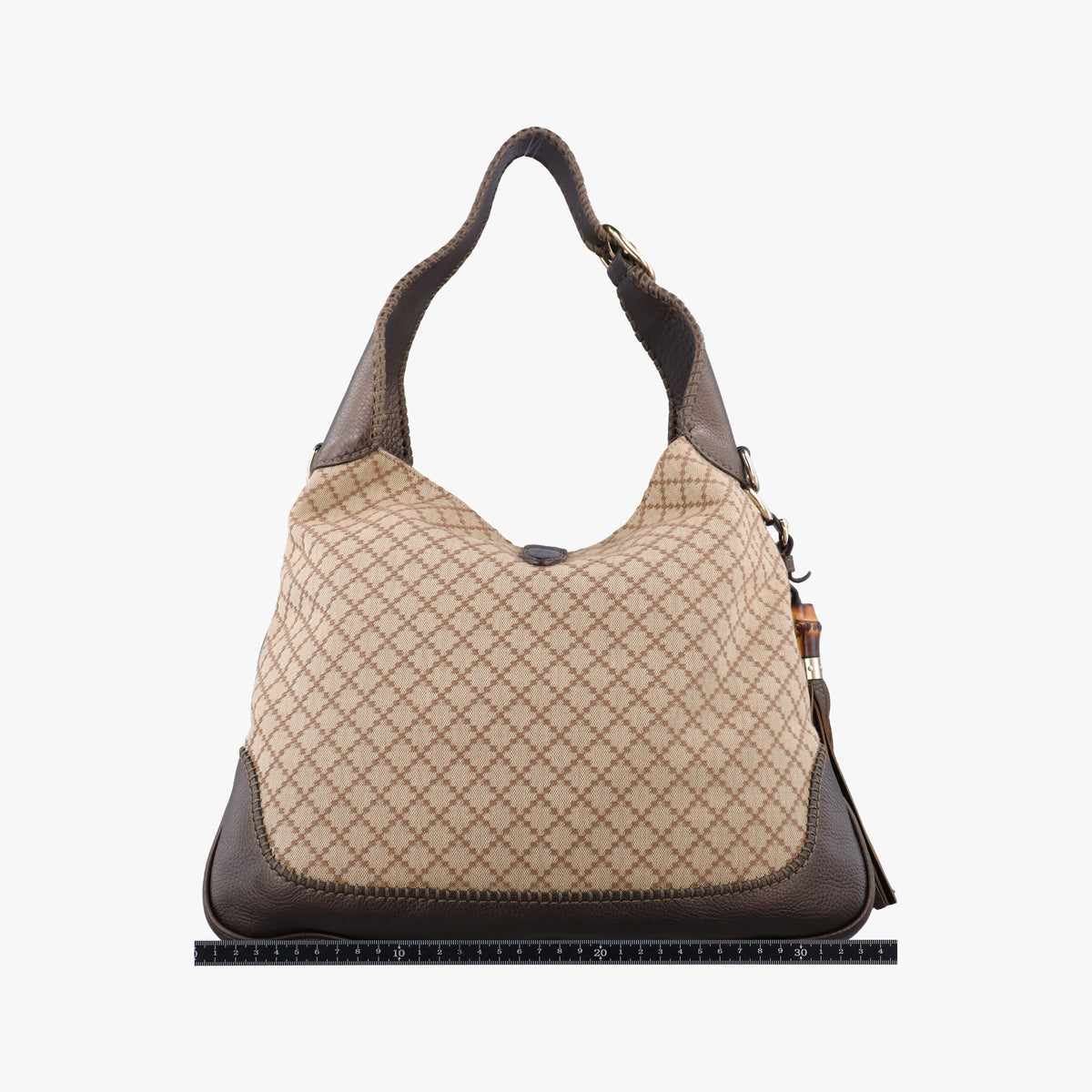 Pre-owned Gucci New Jackie Beige×Brown canvas×leather 246907 shoulderbag | stylenewstar