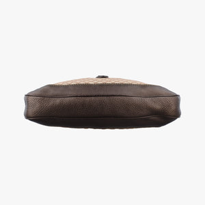 Pre-owned Gucci New Jackie Beige×Brown canvas×leather 246907 shoulderbag | stylenewstar