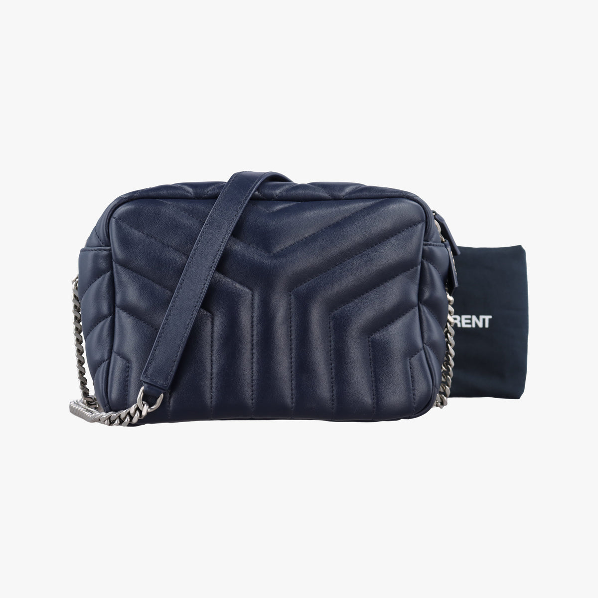 Pre-owned Yves Saint Laurent LOULOU Navy Leather 454317 shoulderbag | stylenewstar