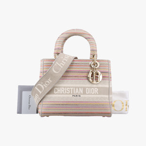 Pre-owned Christian Dior Lady Dior Multicolor fabric  shoulderbag | stylenewstar