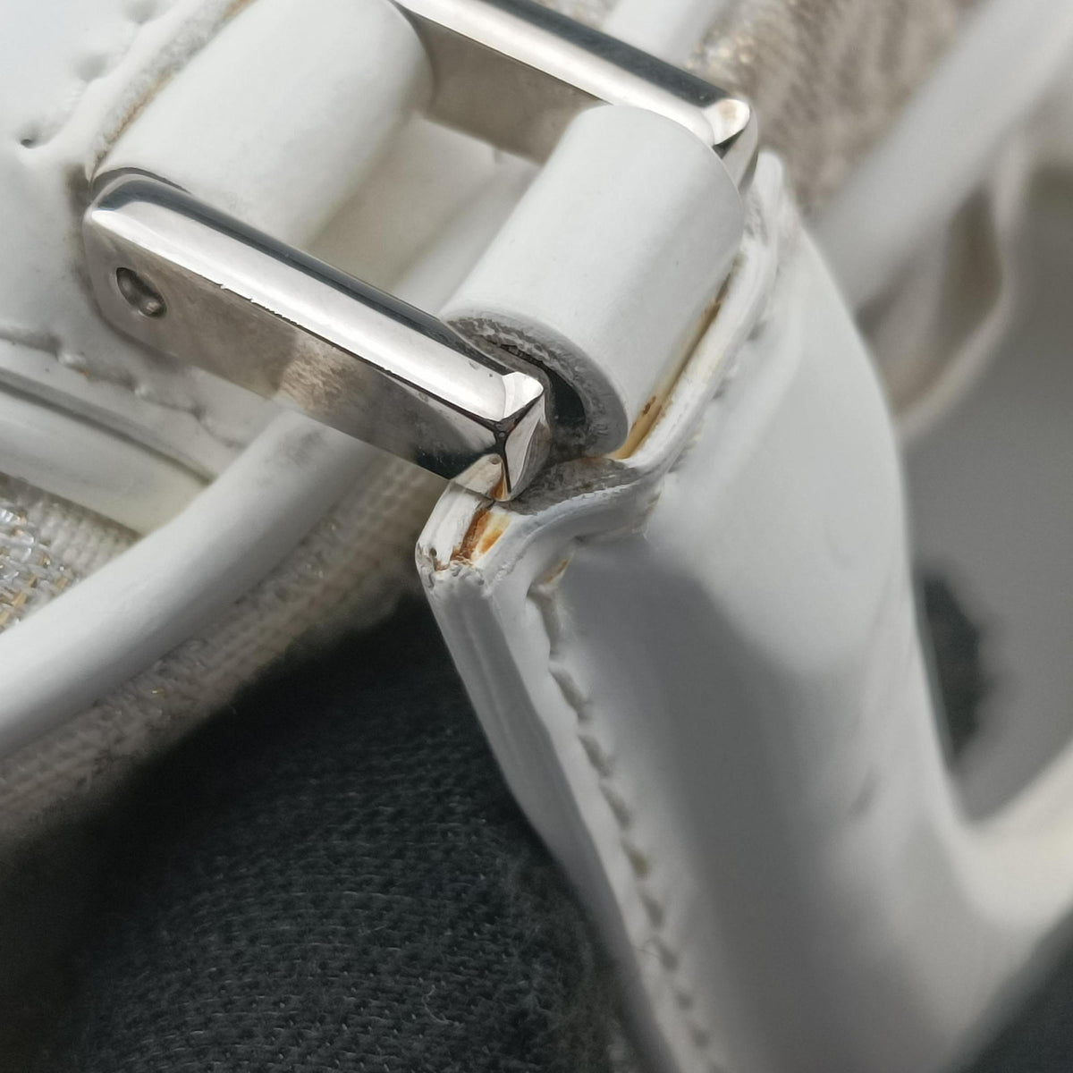 Pre-owned Christian Dior Gambler Dice Tortter White canvas  handbag | stylenewstar