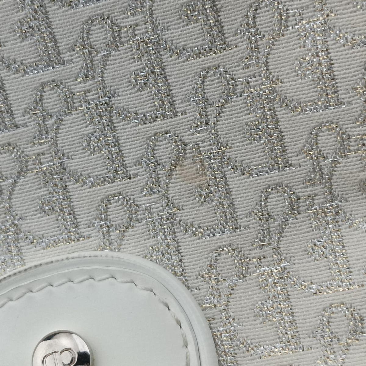 Pre-owned Christian Dior Gambler Dice Tortter White canvas  handbag | stylenewstar