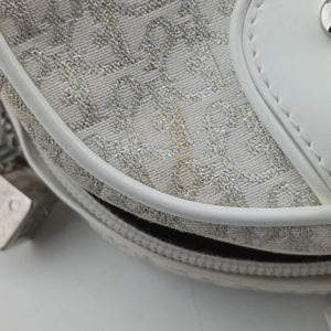 Pre-owned Christian Dior Gambler Dice Tortter White canvas  handbag | stylenewstar