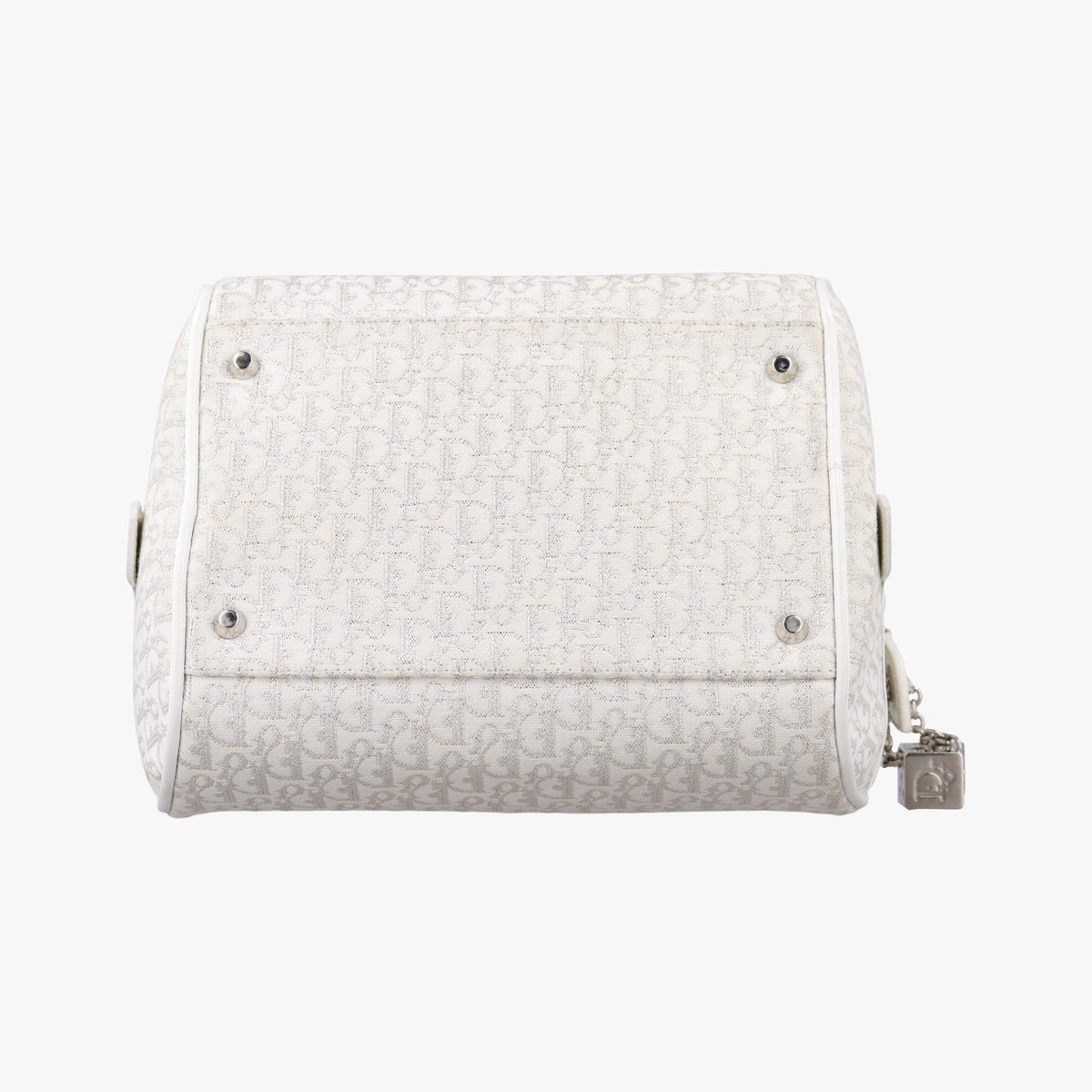 Pre-owned Christian Dior Gambler Dice Tortter White canvas  handbag | stylenewstar