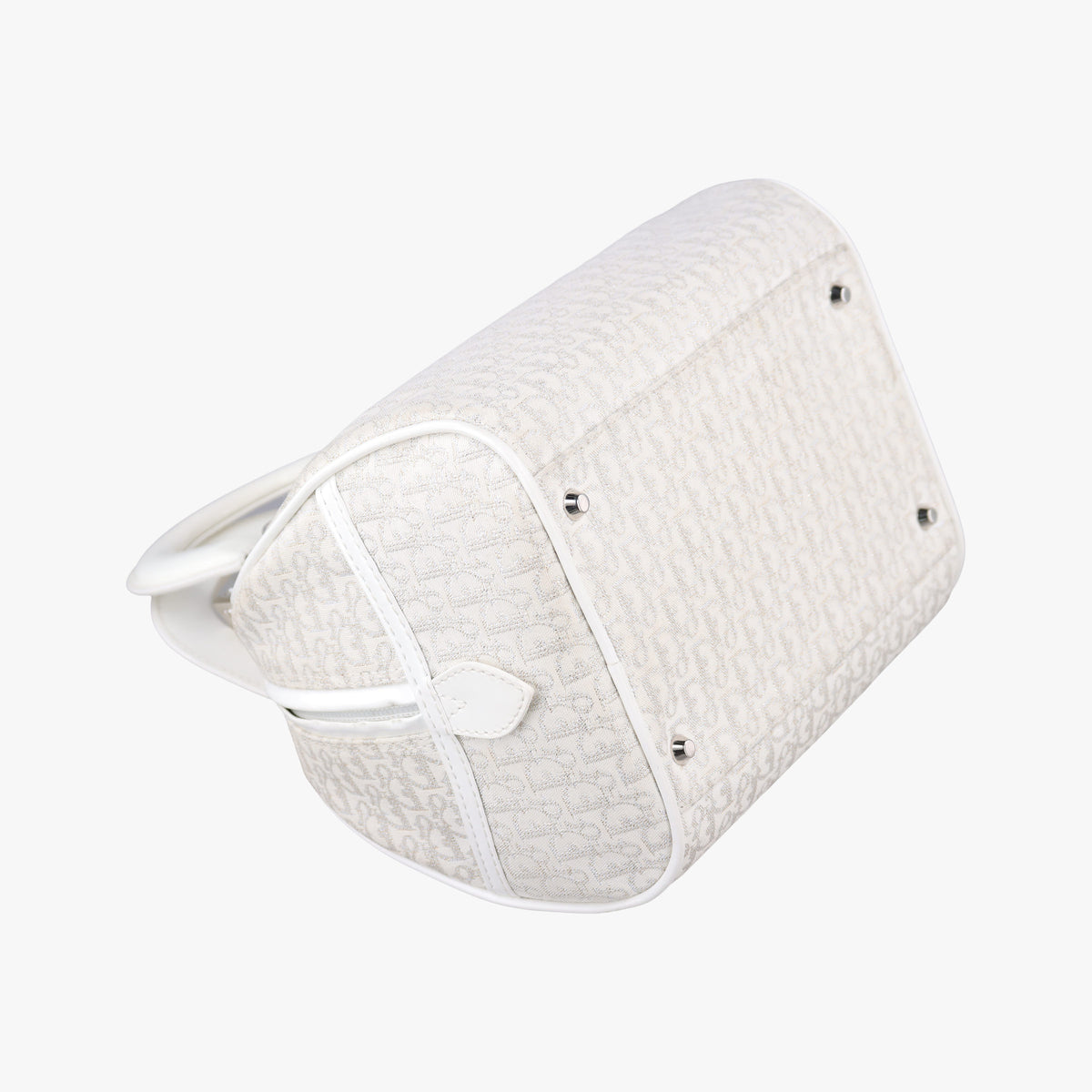 Pre-owned Christian Dior Gambler Dice Tortter White canvas  handbag | stylenewstar