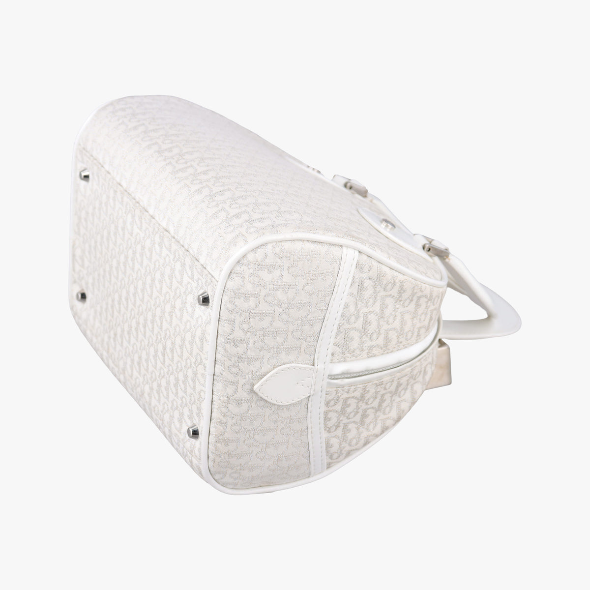 Pre-owned Christian Dior Gambler Dice Tortter White canvas  handbag | stylenewstar
