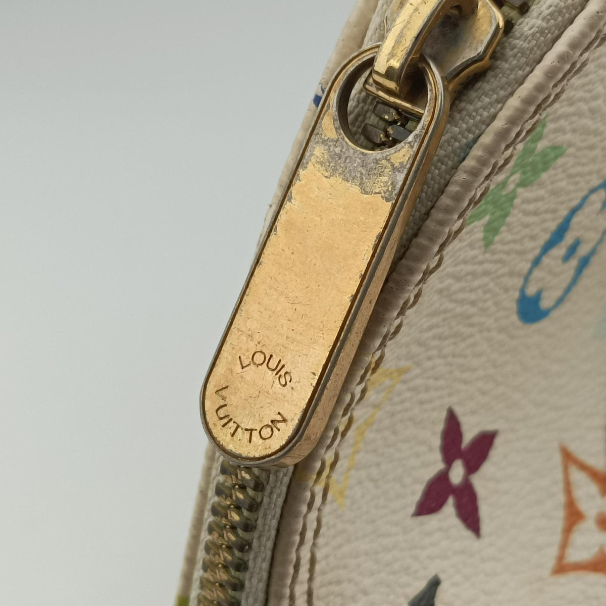 Vintage Louis Vuitton Alma PM white Monogram Multicolor M92647 handbag | stylenewstar