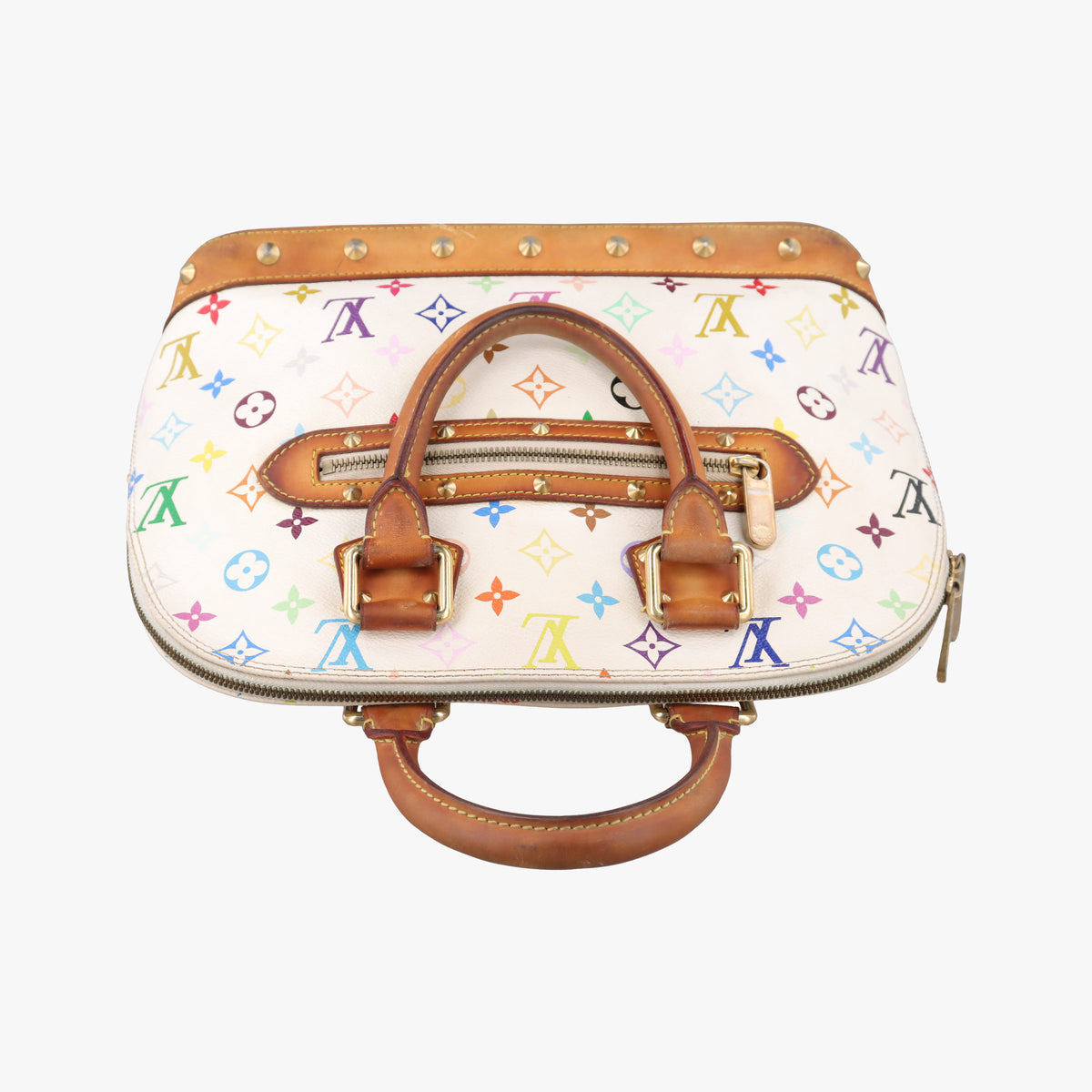 Vintage Louis Vuitton Alma PM white Monogram Multicolor M92647 handbag | stylenewstar