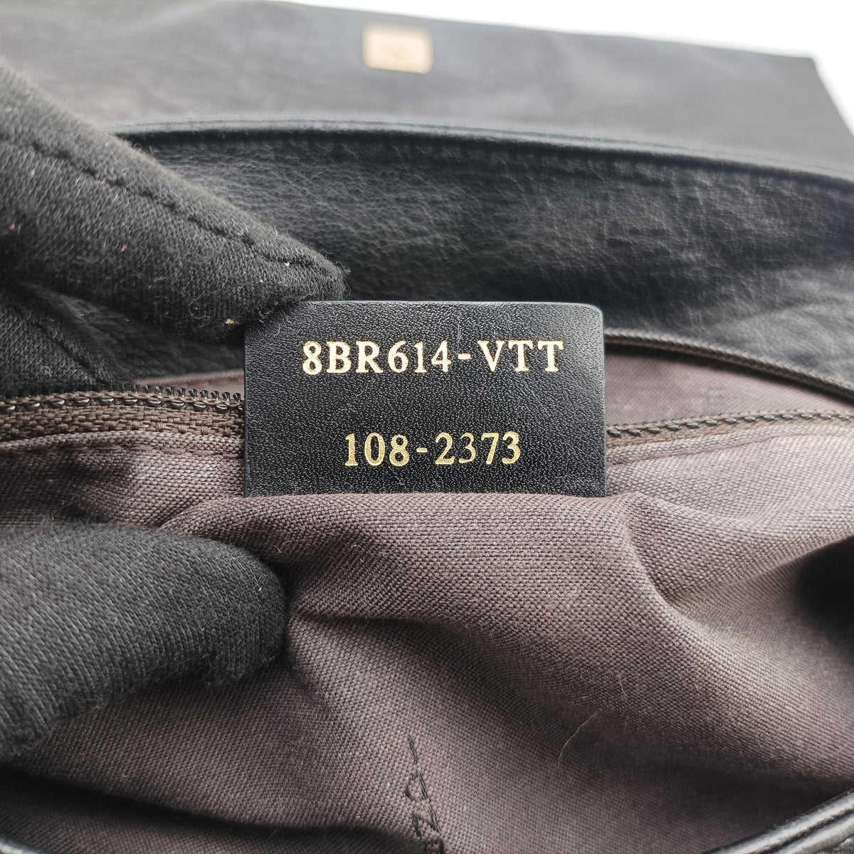 Pre-owned Fendi Mia Flap Black Leather 8BR614 shoulderbag | stylenewstar
