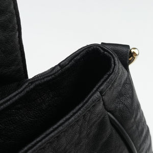 Pre-owned Fendi Mia Flap Black Leather 8BR614 shoulderbag | stylenewstar