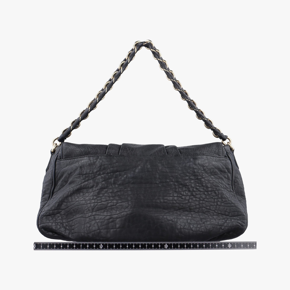 Pre-owned Fendi Mia Flap Black Leather 8BR614 shoulderbag | stylenewstar