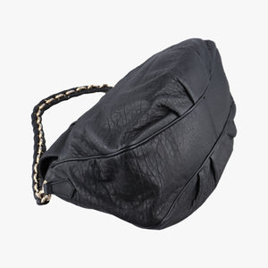 Pre-owned Fendi Mia Flap Black Leather 8BR614 shoulderbag | stylenewstar
