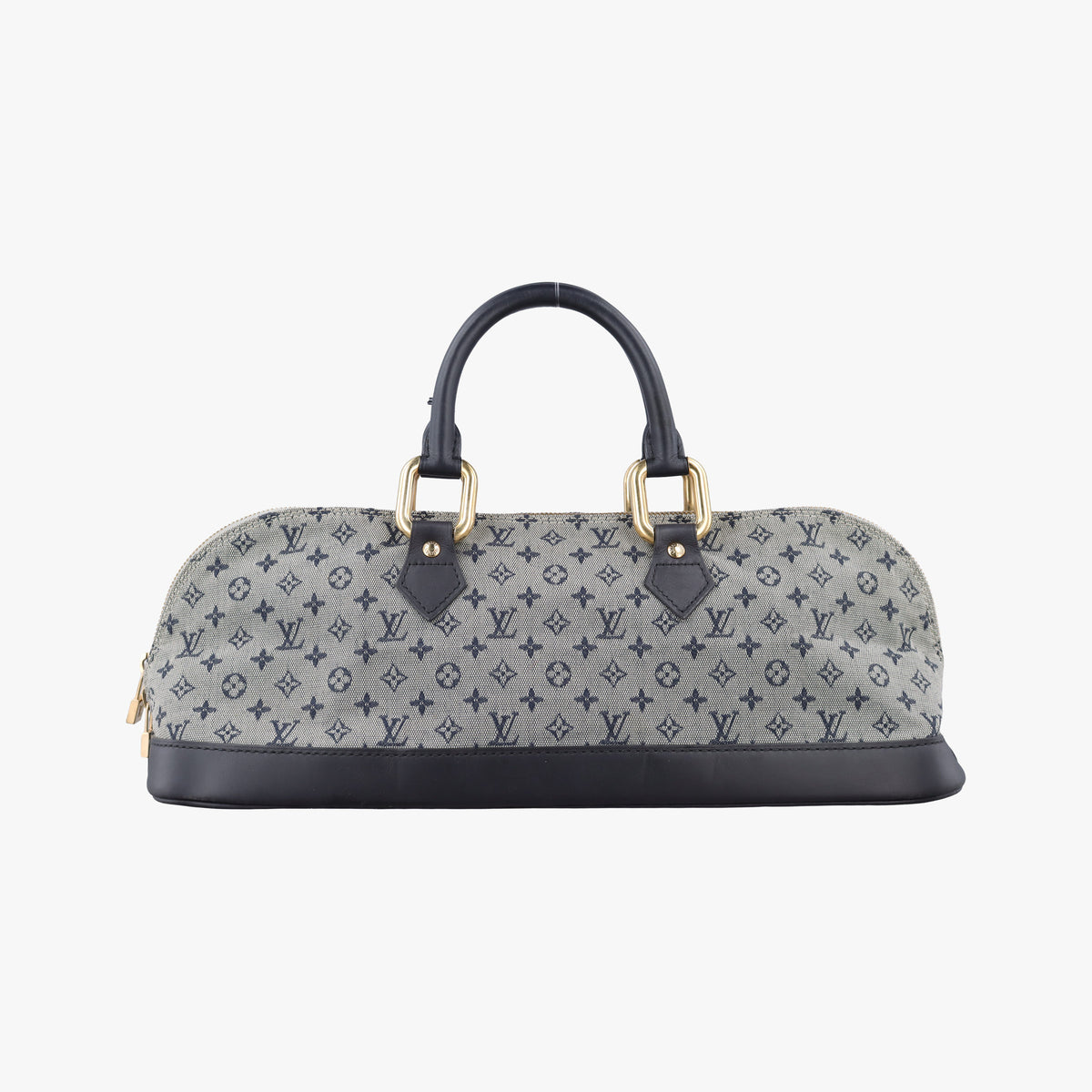 Pre-owned Louis Vuitton Monogram Mini Alma Long Navy × Gray Canvas × Leather M92303 handbag | stylenewstar
