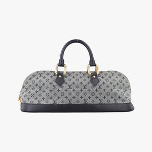 Pre-owned Louis Vuitton Monogram Mini Alma Long Navy × Gray Canvas × Leather M92303 handbag | stylenewstar