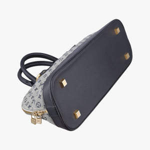 Pre-owned Louis Vuitton Monogram Mini Alma Long Navy × Gray Canvas × Leather M92303 handbag | stylenewstar
