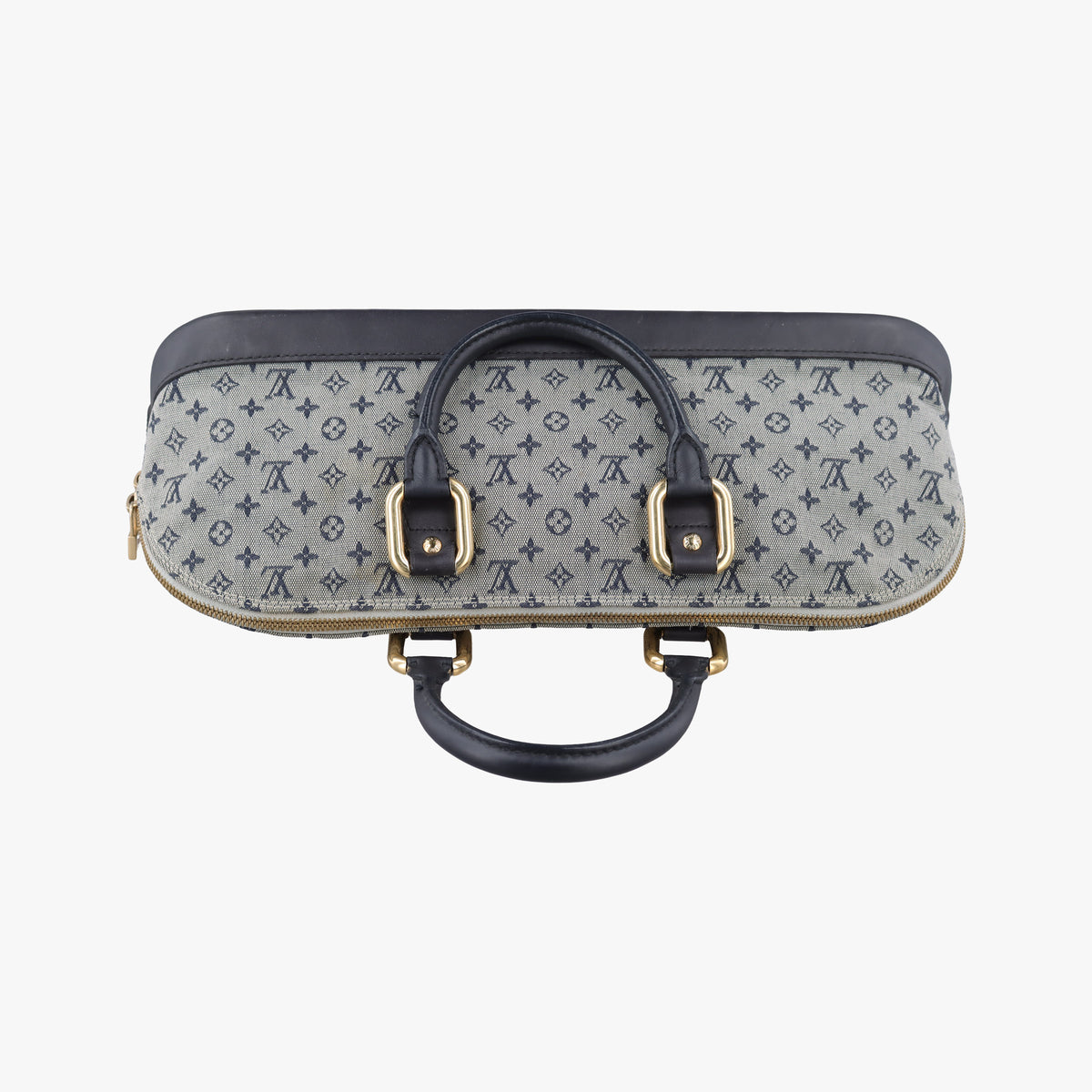 Pre-owned Louis Vuitton Monogram Mini Alma Long Navy × Gray Canvas × Leather M92303 handbag | stylenewstar