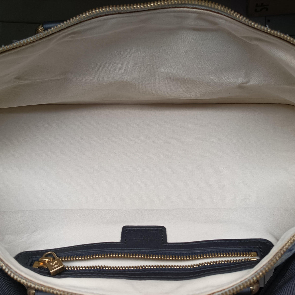 Pre-owned Louis Vuitton Monogram Mini Alma Long Navy × Gray Canvas × Leather M92303 handbag | stylenewstar