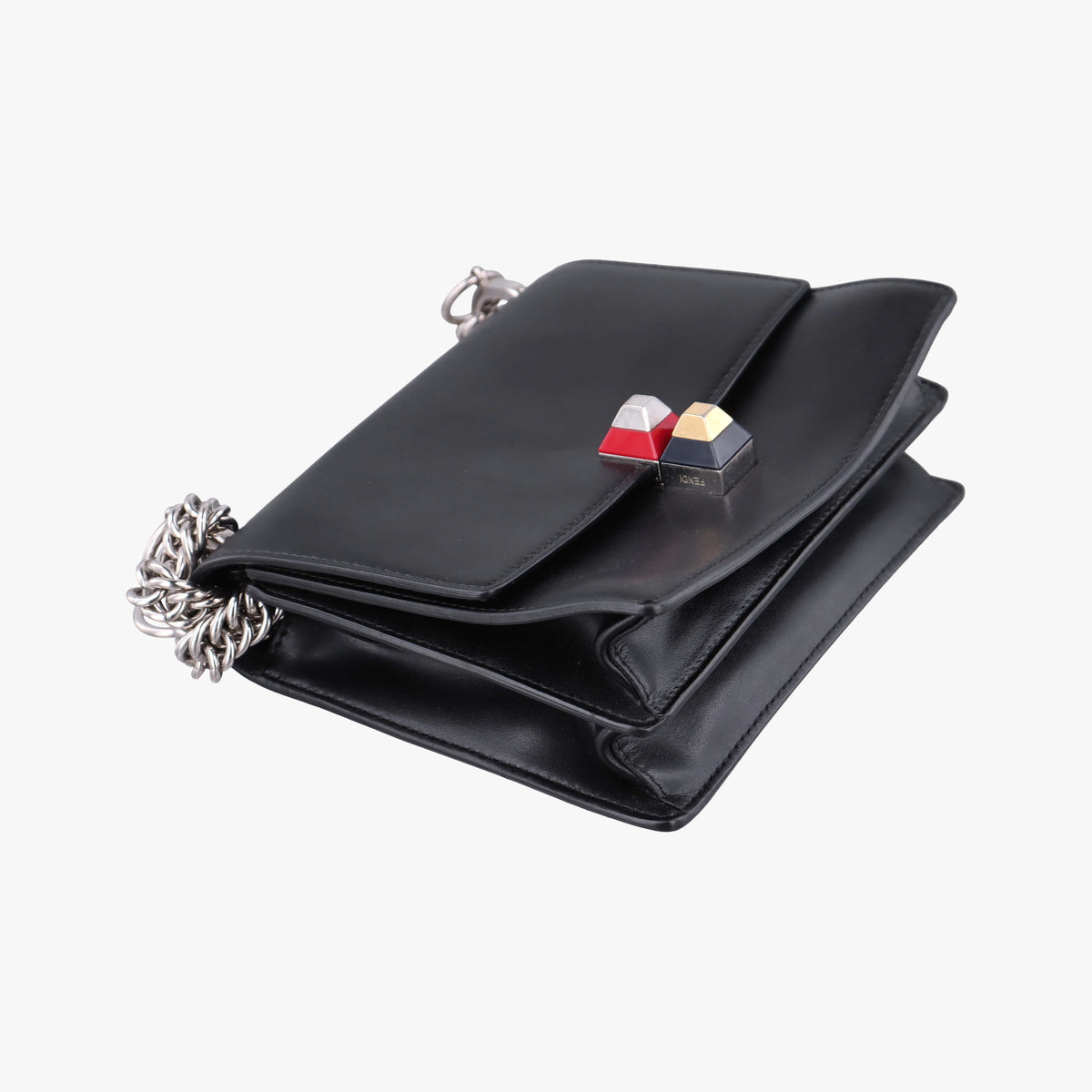 Vintage Fendi Kan I Black Leather 8M0381 shoulderbag | stylenewstar