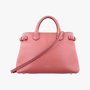 Pre-owned Burberry Banner Pink×Multicolor Leather × Canvas  shoulderbag | stylenewstar