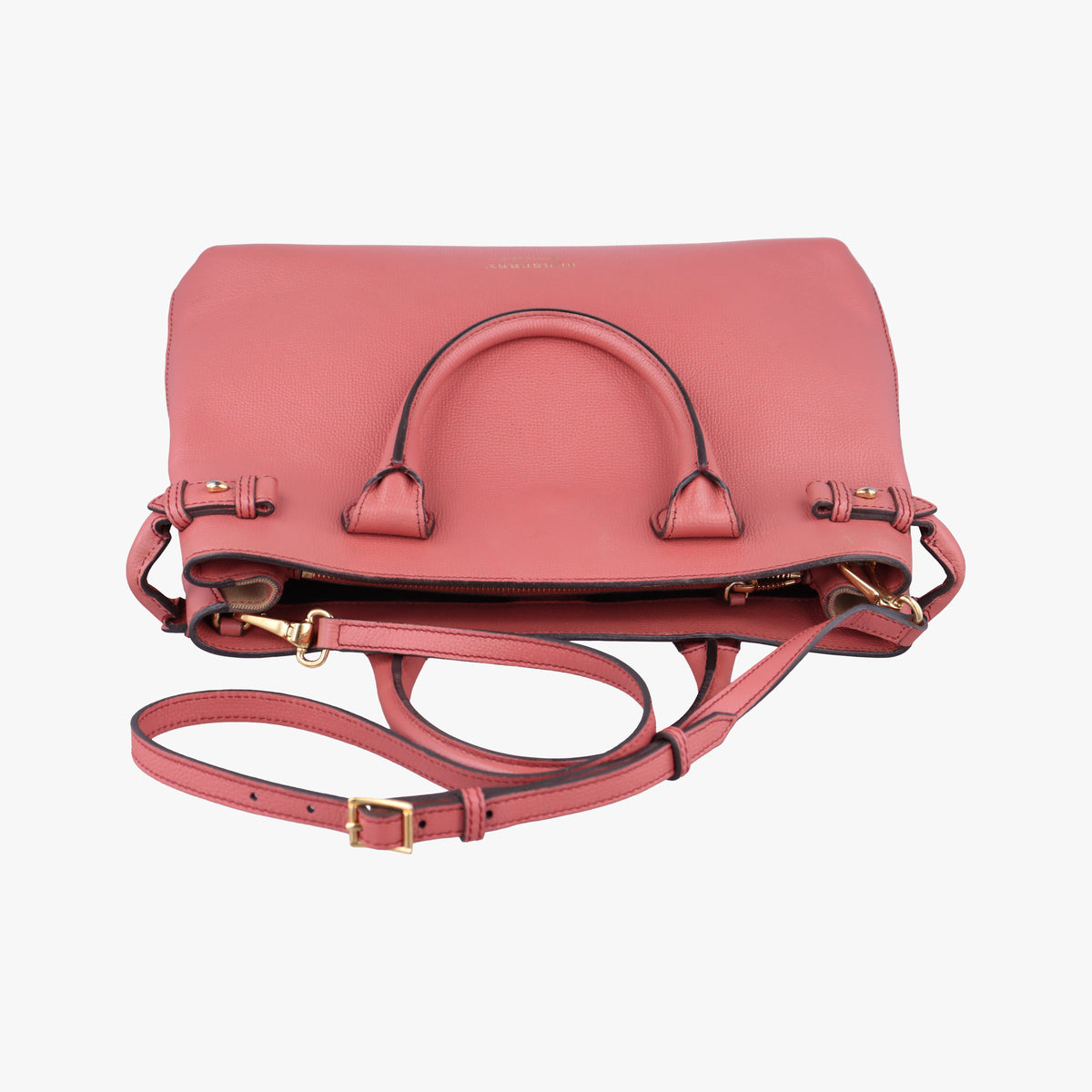 Pre-owned Burberry Banner Pink×Multicolor Leather × Canvas  shoulderbag | stylenewstar