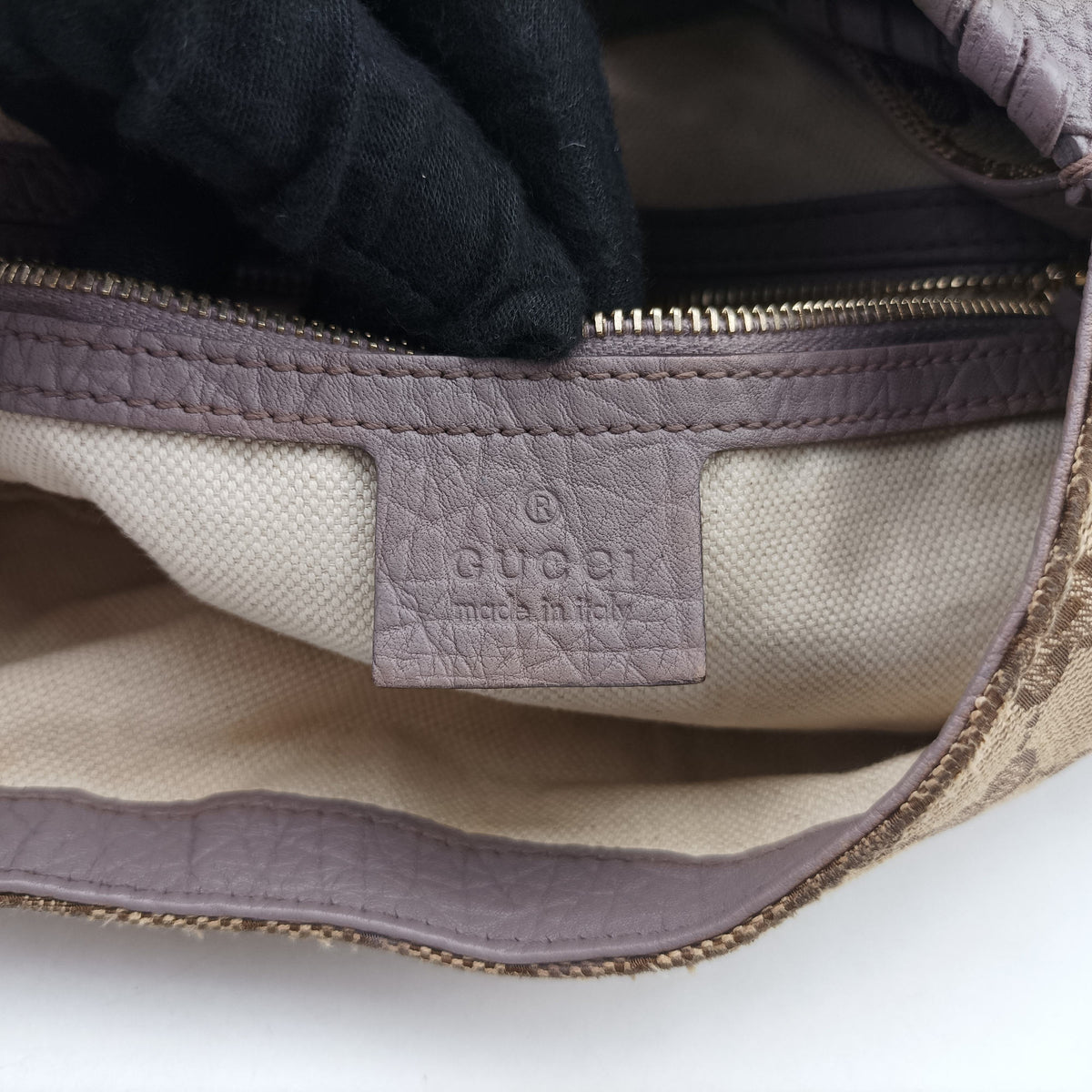 Pre-owned Gucci New Jackie Beige x Purple canvas×leather 246907 shoulderbag | stylenewstar