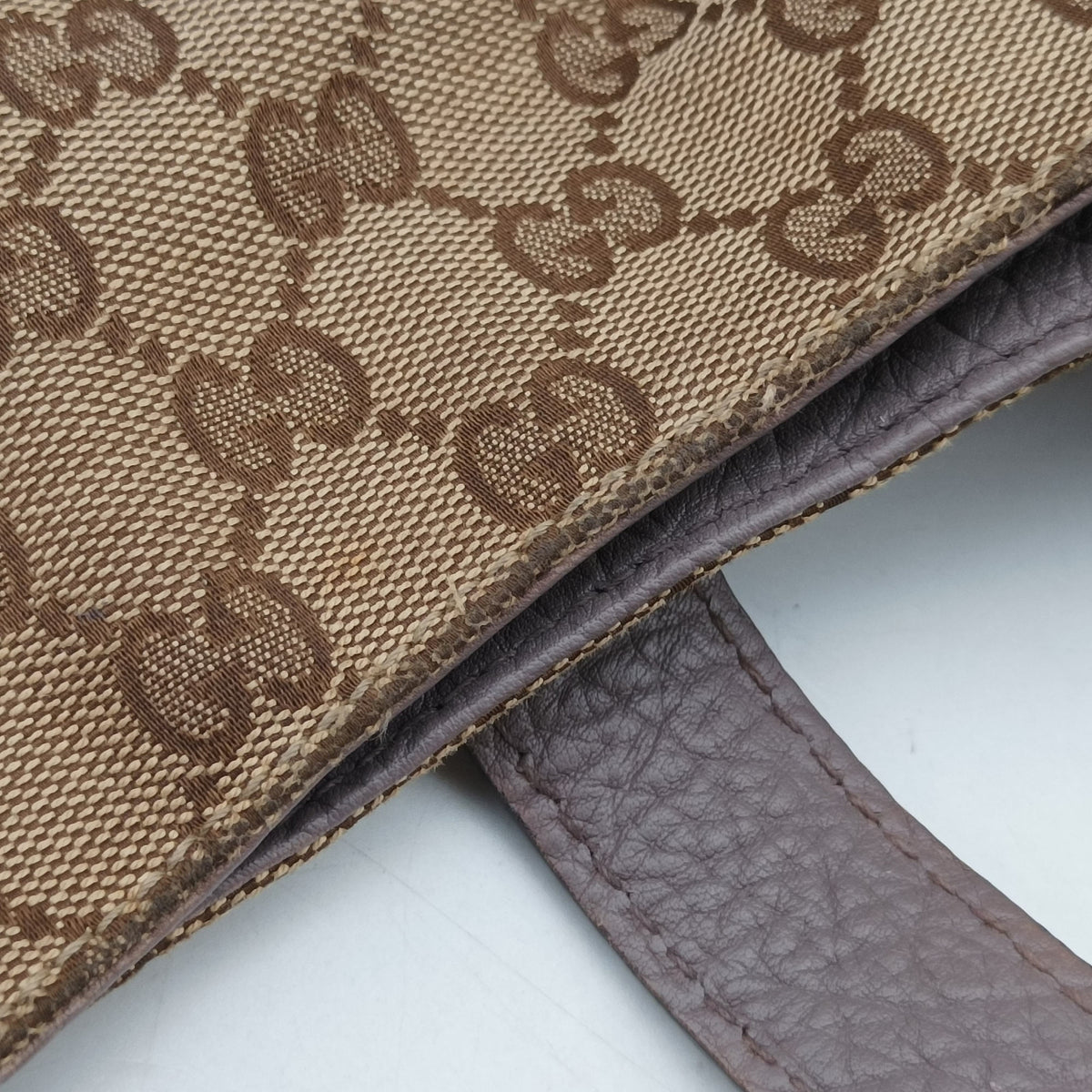 Pre-owned Gucci New Jackie Beige x Purple canvas×leather 246907 shoulderbag | stylenewstar