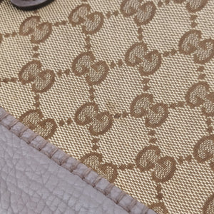 Pre-owned Gucci New Jackie Beige x Purple canvas×leather 246907 shoulderbag | stylenewstar