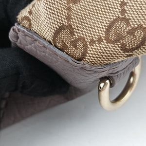 Pre-owned Gucci New Jackie Beige x Purple canvas×leather 246907 shoulderbag | stylenewstar