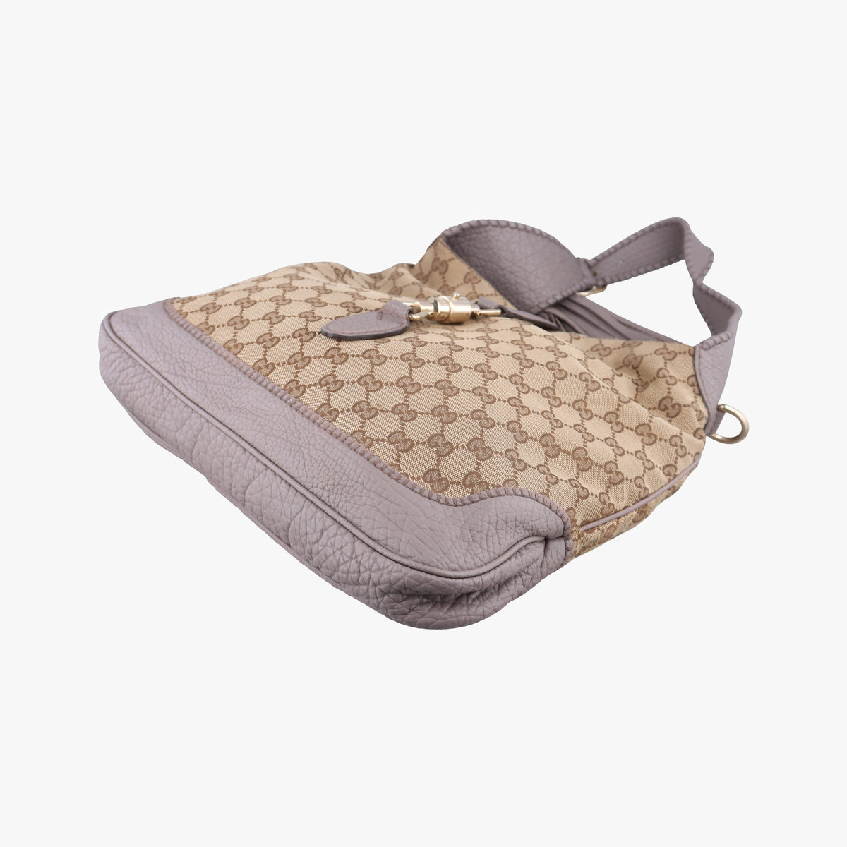 Pre-owned Gucci New Jackie Beige x Purple canvas×leather 246907 shoulderbag | stylenewstar