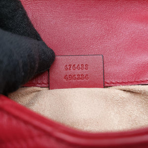 Pre-owned Gucci GG Marmont Red Leather 476433 shoulderbag | stylenewstar