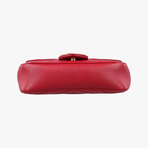 Pre-owned Gucci GG Marmont Red Leather 476433 shoulderbag | stylenewstar