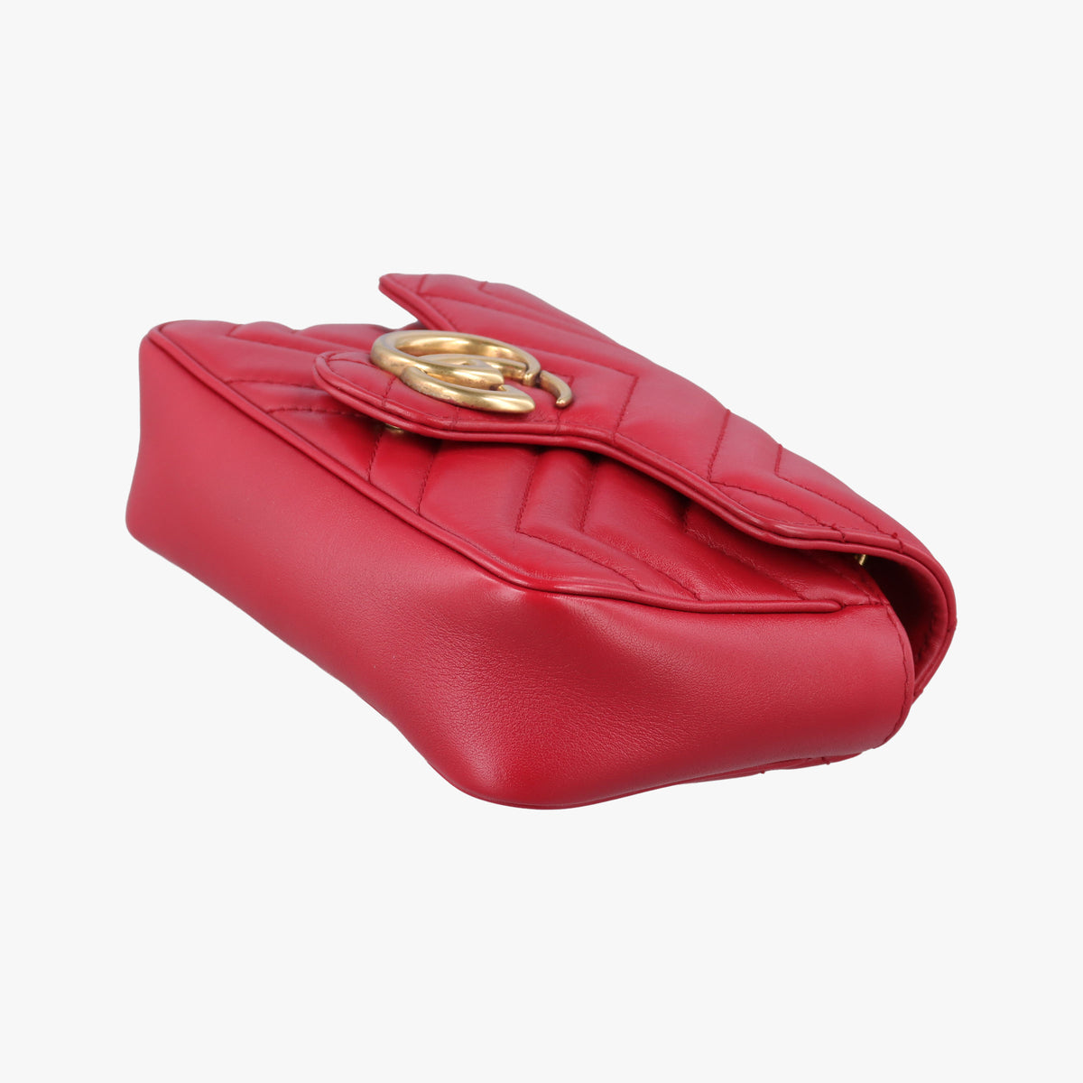 Pre-owned Gucci GG Marmont Red Leather 476433 shoulderbag | stylenewstar