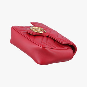 Pre-owned Gucci GG Marmont Red Leather 476433 shoulderbag | stylenewstar