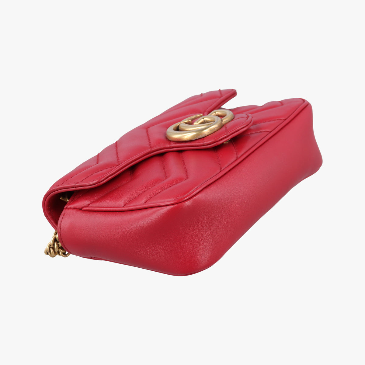 Pre-owned Gucci GG Marmont Red Leather 476433 shoulderbag | stylenewstar