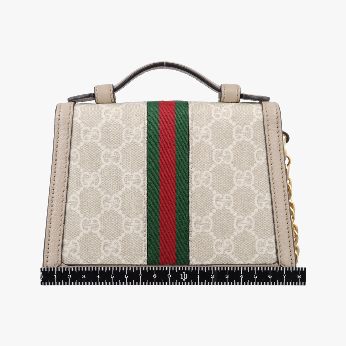 Pre-owned Gucci Ophidia GG Mini Beige × Ebony GG Supreme Canvas × Leather 696180 shoulderbag | stylenewstar