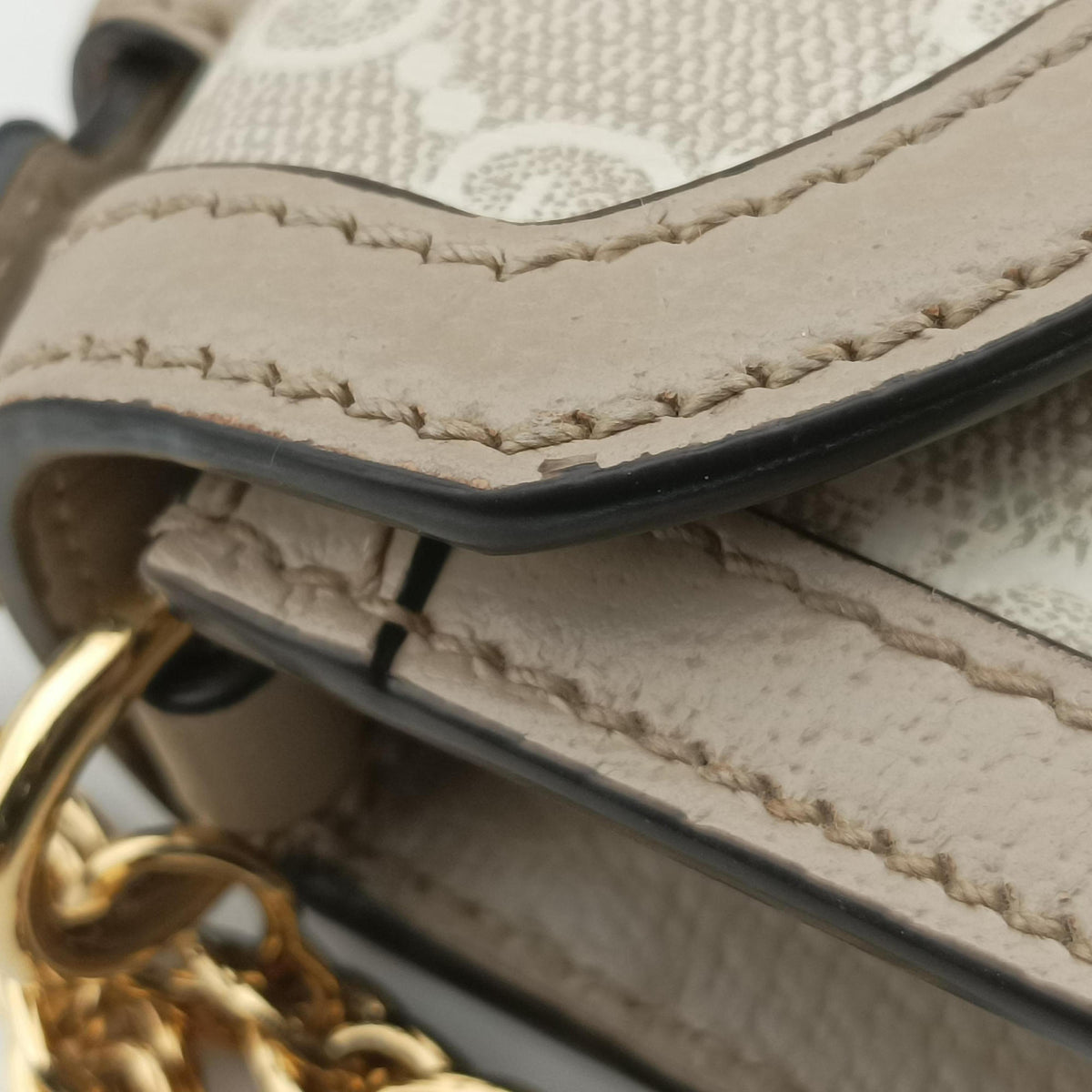 Pre-owned Gucci Ophidia GG Mini Beige × Ebony GG Supreme Canvas × Leather 696180 shoulderbag | stylenewstar