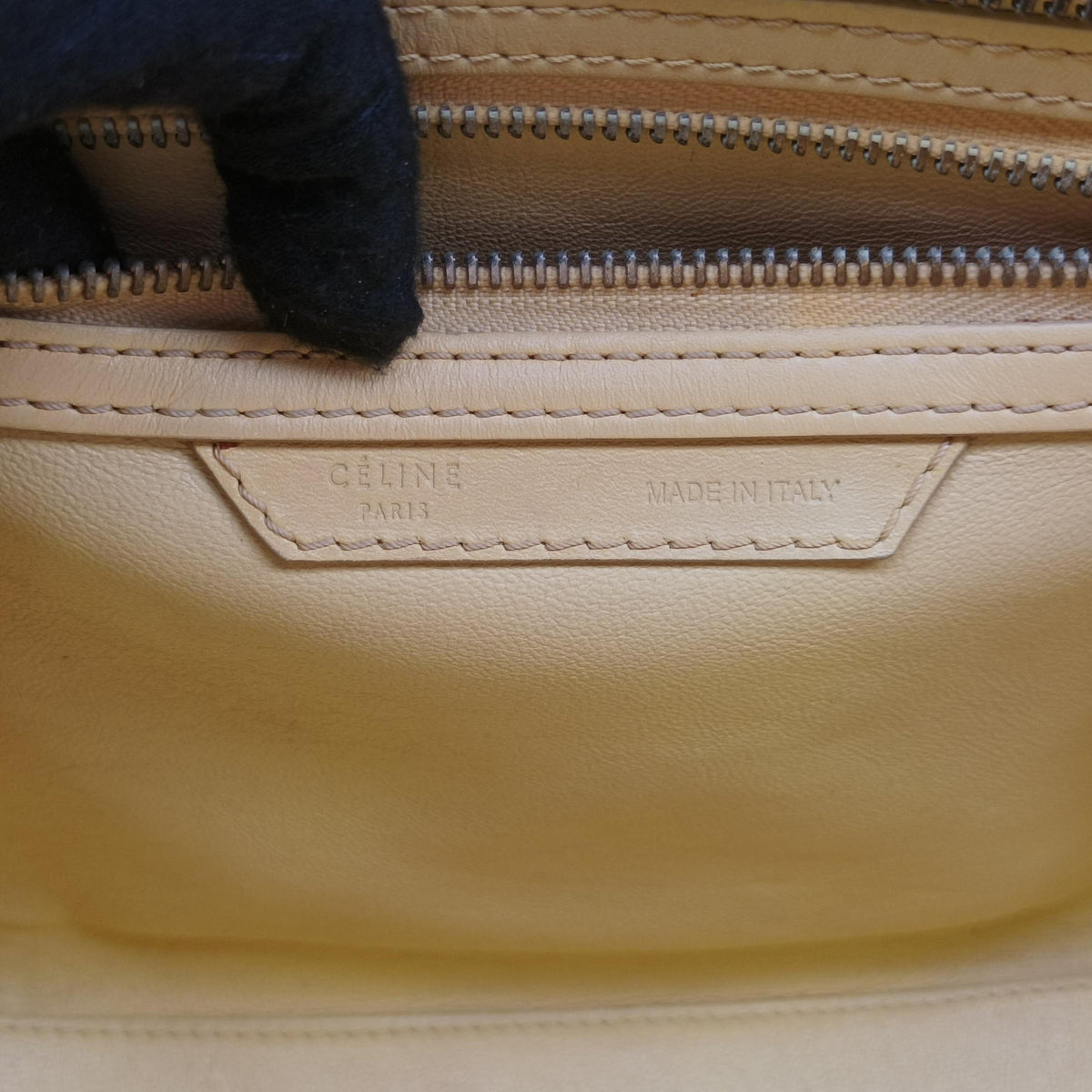 Pre-owned Celine Luggage Micro shopper Yellow Leather  handbag | stylenewstar