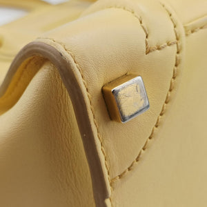 Pre-owned Celine Luggage Micro shopper Yellow Leather  handbag | stylenewstar