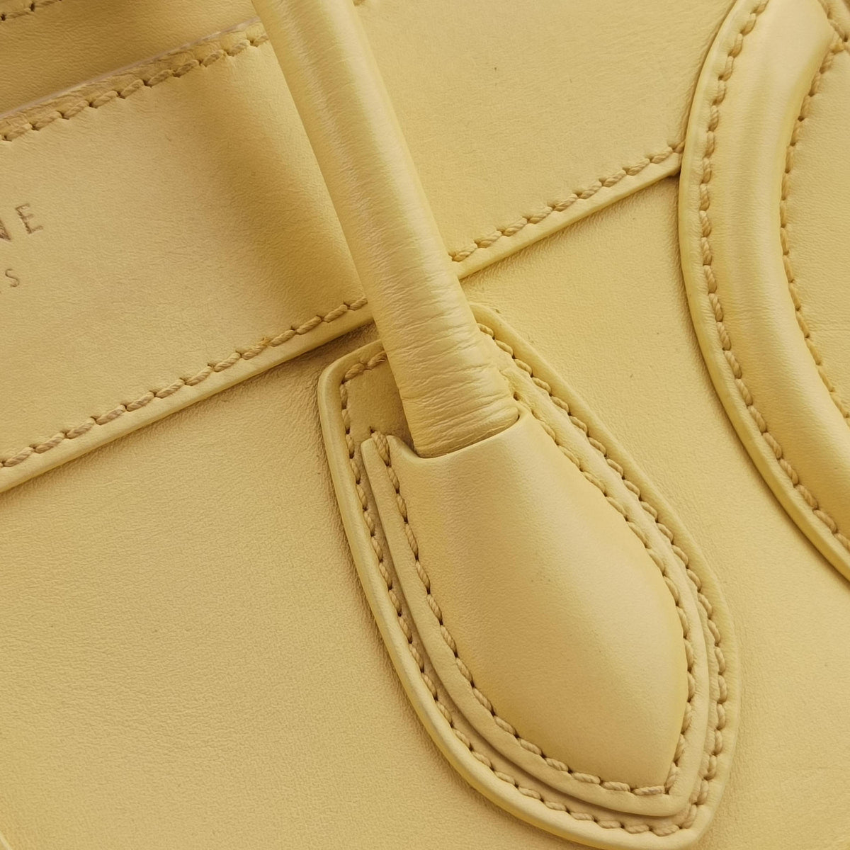 Pre-owned Celine Luggage Micro shopper Yellow Leather  handbag | stylenewstar